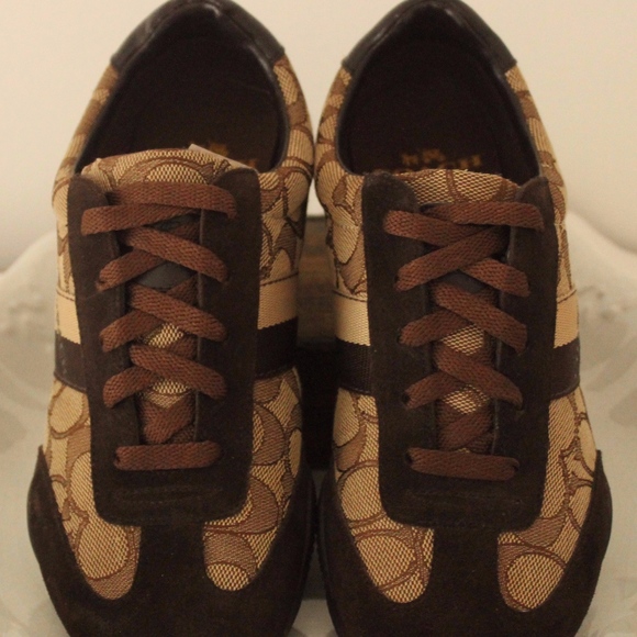 Coach Joss Signature C Brown Canvas Sneaker - Picture 1 of 8